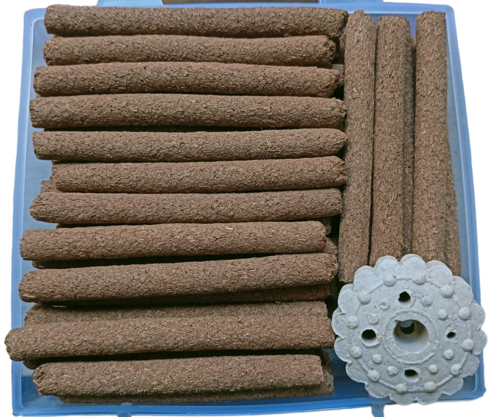 GURUSHRADDHA® Gau Chandan-Gau Gugal, Cow Dung Dhoop Sticks, EcoFriendly, Natural, Sandal & Gugal Fragrance Dhoop Batti.Combo Pack.(120 sticks).Stand is Inside The Box. - Image 3